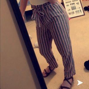 Topshop Stripe Peg Trousers